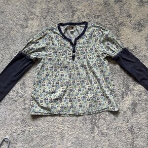 Tea Collection long sleeve floral blouse shirt - girls size 8